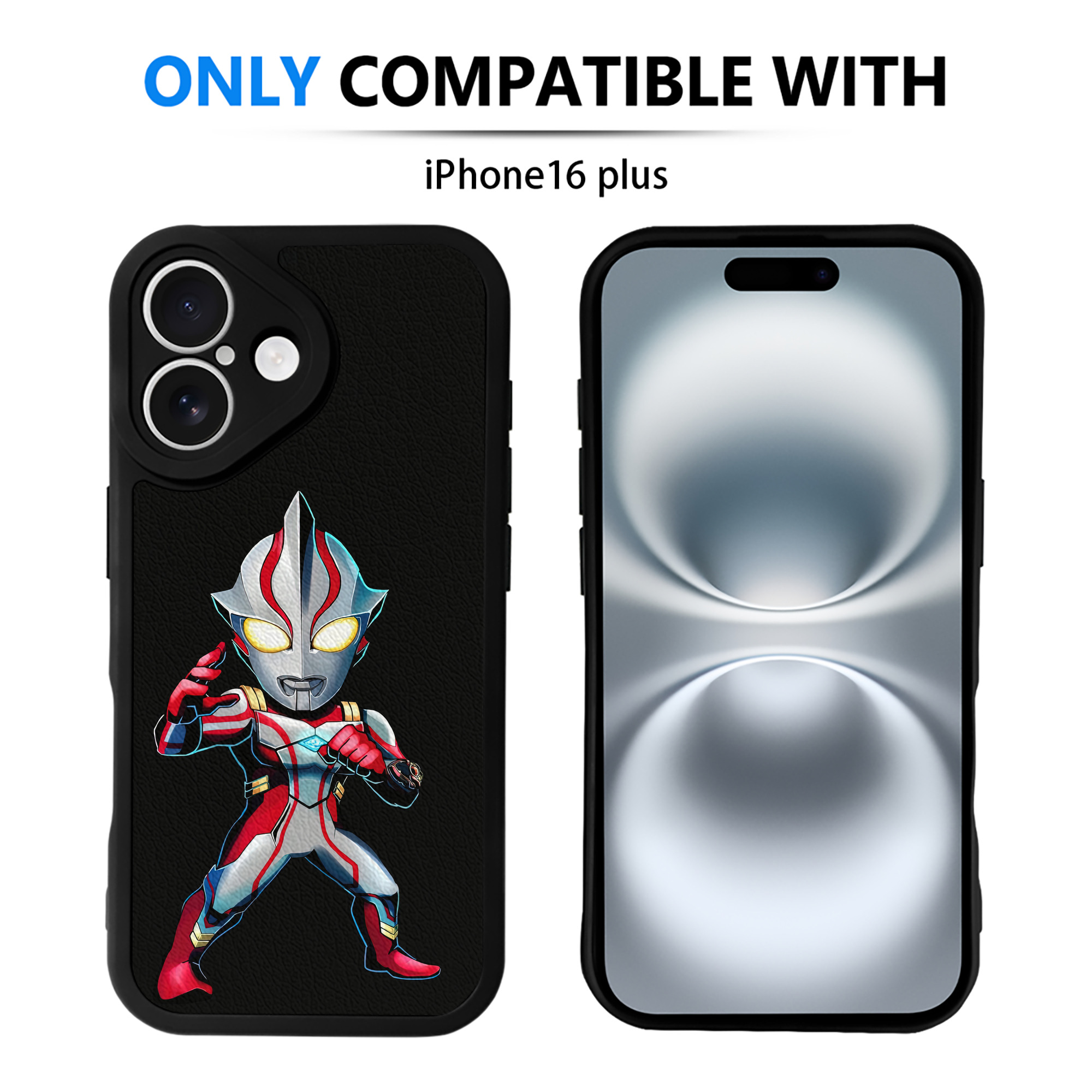 （画像用） ウルトラマン Ultraman 【iPhone 16シリーズ対応】シリコンスマホケース（レザー調） 材質：シリコン